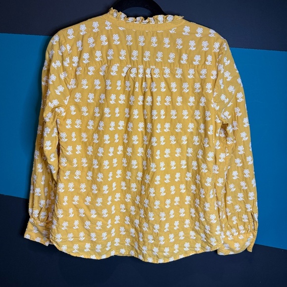 Talbots Yellow Ruched Long Sleeve Blouse - Picture 6 of 11